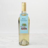 Tropische kerstvakantie palmboom flessenhanger (Op fles)