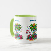 Tropische kerstvakantie palmboom mok (Voorkant links)