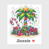 Tropische kerstvakantie palmboom sticker (Vel)