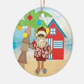 Tropische kerstversiering keramisch ornament (Links)