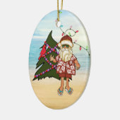 Tropische kerstversiering keramisch ornament (Links)