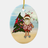 Tropische kerstversiering keramisch ornament (Voorkant)