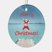 Tropische kerstversiering keramisch ornament (Links)