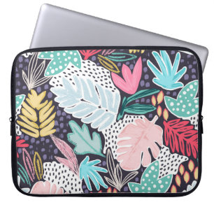 Tropische, kleurrijke beschermhoes voor laptop met sleeve