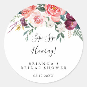 Tropische kleurrijke SIP Hooray Vrijgezellenfeest Ronde Sticker