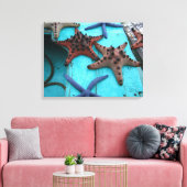 Tropische, kleurrijke zeester canvas afdruk (Insitu (Woonkamer))