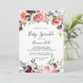 Tropische Kleurrijke Zomer Bloemen Baby Sprinkle Kaart (Staand voorkant)