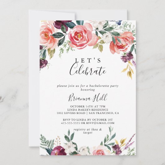 Tropische Kleurrijke Zomer Laten we feest vieren Kaart (Voorkant)