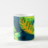 Tropische kleurstof Blauwe Gouache. Tropisch patro Koffiemok (Center)