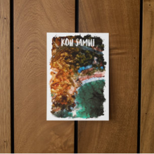 Tropische Koh Samui Thailand Waterverf Briefkaart