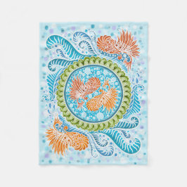 Tropische Koi Mandala Fleece Deken