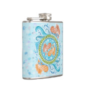 Tropische Koi Mandala | Levendige Ocean Zen Art Heupfles (Rechts)