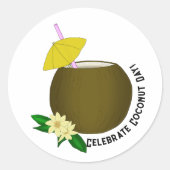 Tropische kokokosDrink Ronde Sticker (Voorkant)