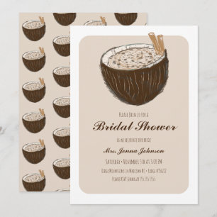 Tropische Kokos Bruiloft Bridal Shower Uitnodiging