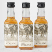 Tropische kokospalm voor Coquito Likeurfles Etiket (Flessen)