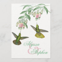 Tropische kolibrie Bloemen bruiloft uitnodiging