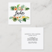 Tropische koraalas penseel script vierkante visitekaartje (Voorkant / Achterkant)