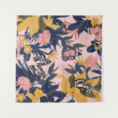 Tropische Kunst: Heldere Bospatronen Wandkleed (Voorkant (horizontaal))