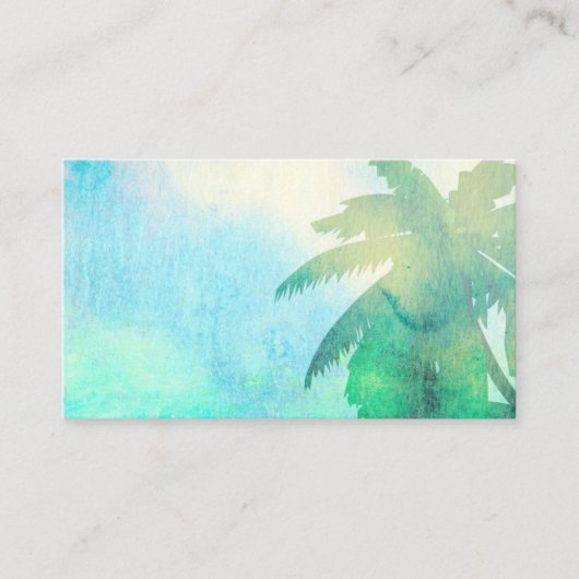 Tropische kunst visitekaartje sjabloon palmboom (Voorkant)