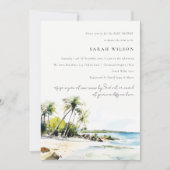 Tropische Kust Bestemming Baby Shower Kaart (Voorkant)