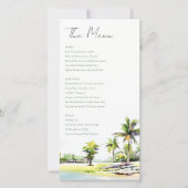 Tropische Kust Palmboom Trouw Menu Kaart (Voorkant)