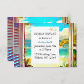 Tropische Kustbruids Douche Uitnodiging (Voorkant / Achterkant)