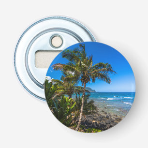 Tropische kustlijn button flesopener