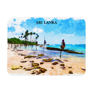 Tropische kustlijn van Sri Lanka Magneet