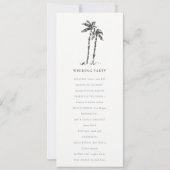 Tropische Kustpalm Schets Trouwprogramma Kaart (Achterkant)