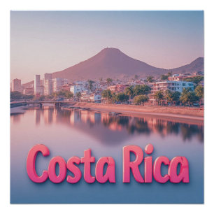 Tropische Kuststad in Costa Rica Perfect Poster