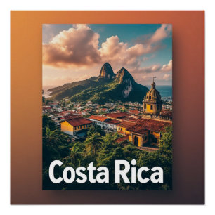 Tropische Kuststad in Costa Rica Perfect Poster
