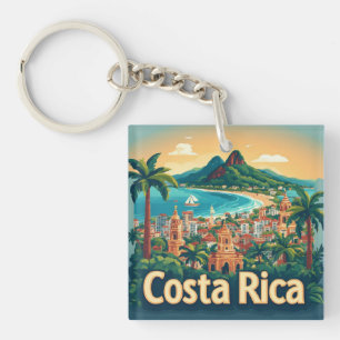 Tropische Kuststad in Costa Rica Sleutelhanger