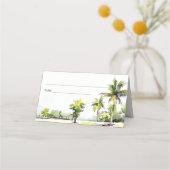 Tropische kuststrook Waterverf bruiloft palmbomen (Achterkant)