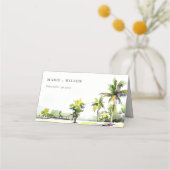 Tropische kuststrook Waterverf bruiloft palmbomen (Voorkant)