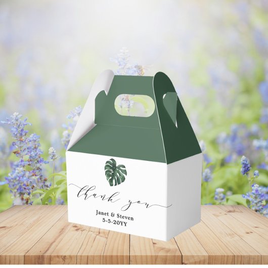 Tropische Leaf Monstera Greenera-voorhoede Bedankdoosjes