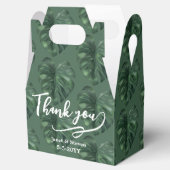 Tropische Leaf Monstera Greenera-voorhoede Bedankdoosjes (Geopend)