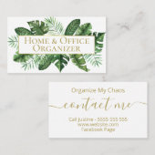 Tropische Leaf Professional Organizer & De-Clutter Visitekaartje (Voorkant / Achterkant)