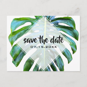 Tropische Leaf Trendy Greenery Save the Date Aankondigingskaart