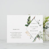 Tropische Leaves Green Wedding Ceremony Program (Staand voorkant)