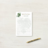 Tropische Leaves Greenery Elegant Script Post-it® Notes (Op bureau)