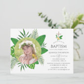 Tropische lederen baptisme of Christening Kaart (Staand voorkant)
