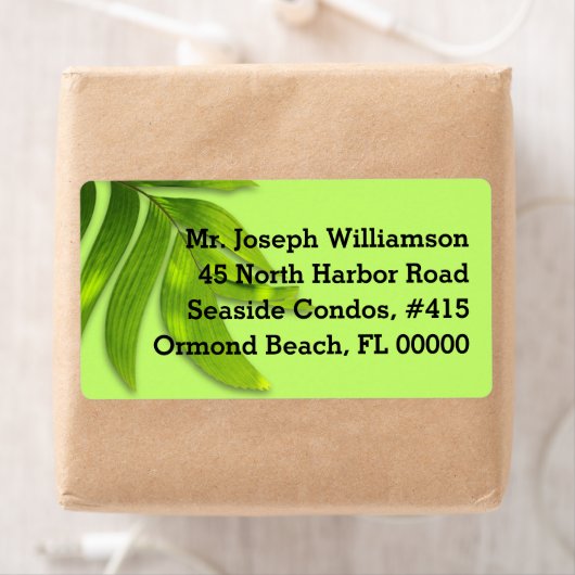 Tropische lef groene aangepaste verzendlabels etiket (Insitu)