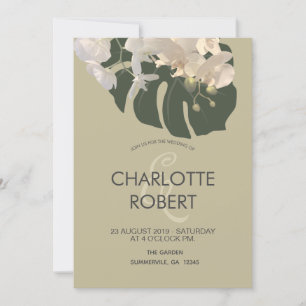 Tropische lef White Orchids Wedding Kaart