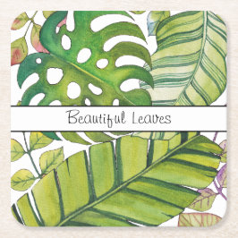 Tropische lekkage in Waterverf Vierkante Kartonnen Onderzetter