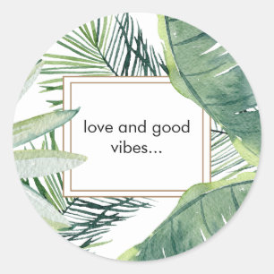 Tropische Liefde & Goede Vibes Ronde Sticker