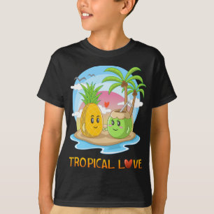 Tropische liefde grappig tropisch eiland gelukkig  t-shirt