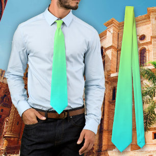 Tropische Lime Aqua Gradiënt Kleuren Stropdas