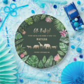 Tropische loof + goudvee baby shower partij papieren bordje (Feest)