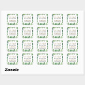 Tropische loof + goudvee baby shower partij vierkante sticker (Vel)