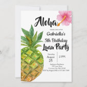 Tropische Luau ananas verjaardagsfeestje Kaart (Voorkant)